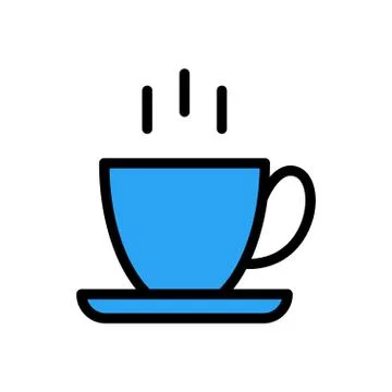 Coffee flat color icon Illustrazione stock