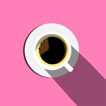 Coffee flat design illustration. Stock Illustration