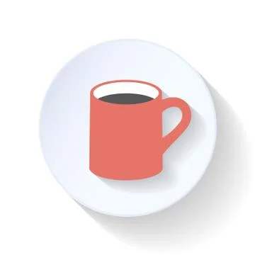 Coffee flat icon Stock Illustration