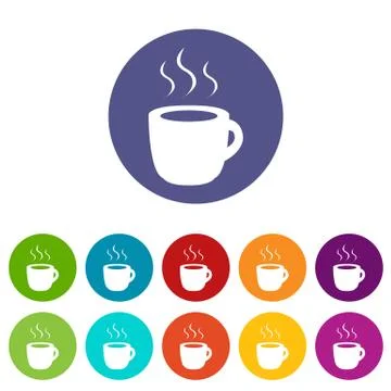 Coffee flat icon Stock Illustration