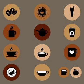 Coffee flat icon in vector 스톡 일러스트