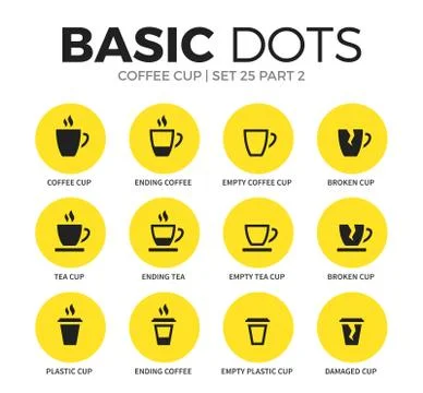 Coffee flat icons vector set Illustrazione stock