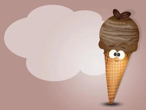 Coffee flavored ice cream Illustration