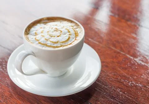 Coffee foam on table Stock Photos