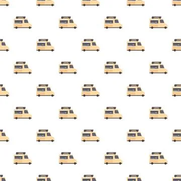 Coffee food truck pattern repeating seamless background Stock Illustration