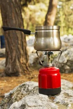 Coffee in the forest . Stock Photos