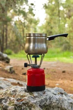 Coffee in the forest . Stock Photos