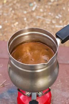 Coffee in the forest . Stock Photos