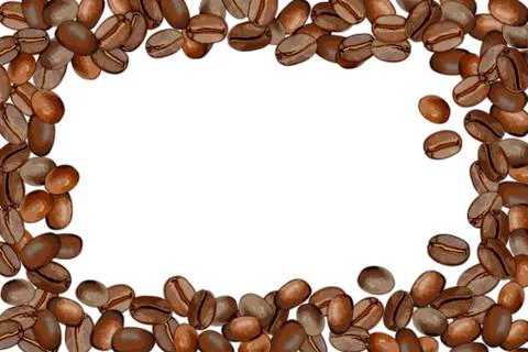 Coffee frame with coffee beans on border and copy space in center 스톡 일러스트