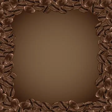 Coffee frame. Decorative frame made of coffee beans. Vector illustration 库存插图