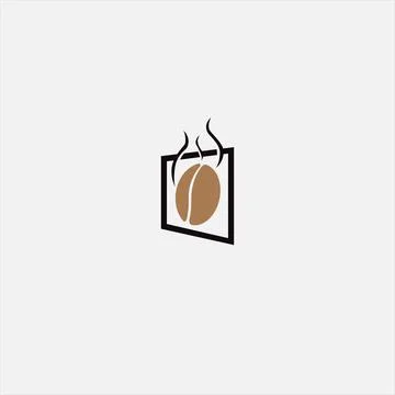 Coffee frame logo vector template 스톡 일러스트