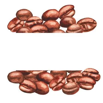 Coffee frame. Watercolor Stock Illustration