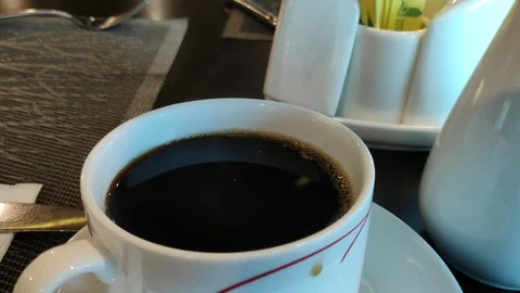 Coffee in a freshly brewed cup Stock Footage 114701762