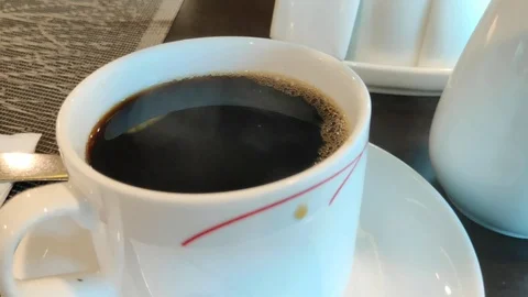 Coffee in a freshly brewed cup Video stock 114701942