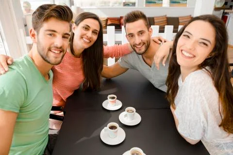 A coffee with friends Stock Photos