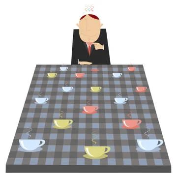 Coffee fun man isolated Stock Illustration