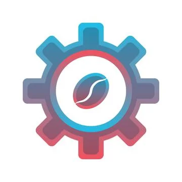 Coffee gear logo design template icon Stock Illustration