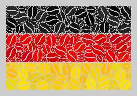 Coffee Germany Flag - Collage of Coffee Stock Illustration