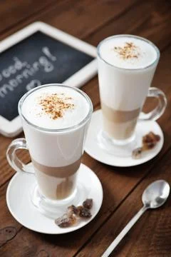 Coffee in glass cup Stock Photos