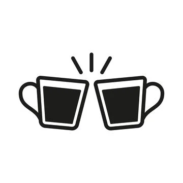 Coffee glass drink icon features clean lines Illustrazione stock