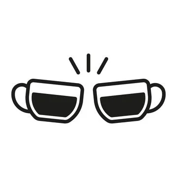 Coffee glass drink icon features clean lines Illustrazione stock