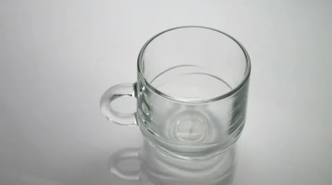 Coffee in a glass mug Stock Footage 62070631
