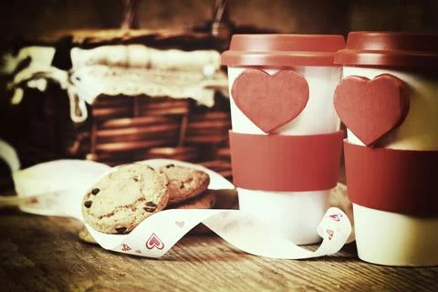 Coffee glasses Heart Shape 写真素材