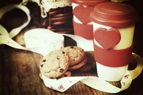 Coffee glasses Heart Shape 写真素材