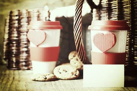 Coffee glasses Heart Shape 写真素材