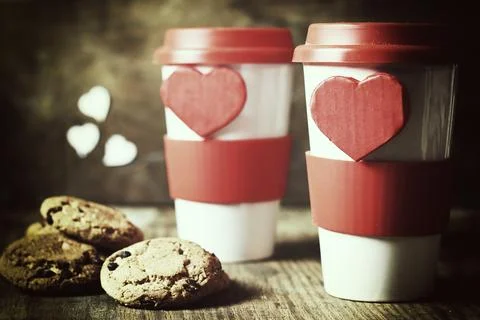Coffee glasses Heart Shape 写真素材