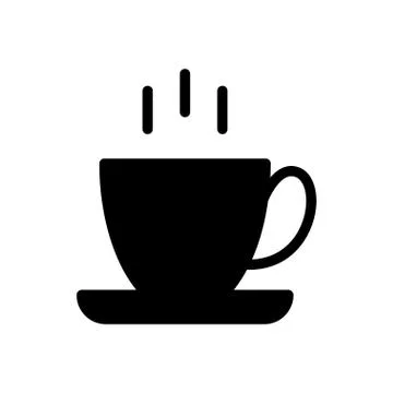 Coffee glyph flat icon 스톡 일러스트