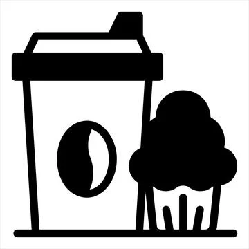 Coffee glyph icon vector illustration isolated on white background Stock Illustration