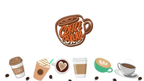 Coffee to go animation set. Coffee cup 4K Stock Footage 275820796