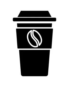 Coffee to go cup with lid - vector silhouette image for icon or pictogram. Stock Illustration