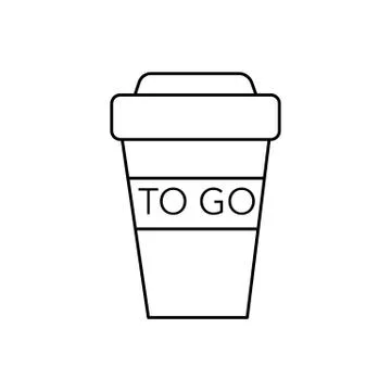 Coffee to go cup vector line icon, sign, illustration on white background, ed 스톡 일러스트