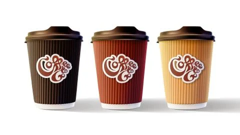 Coffee to Go Cups Isolated Vector EPS10 Stock Illustration