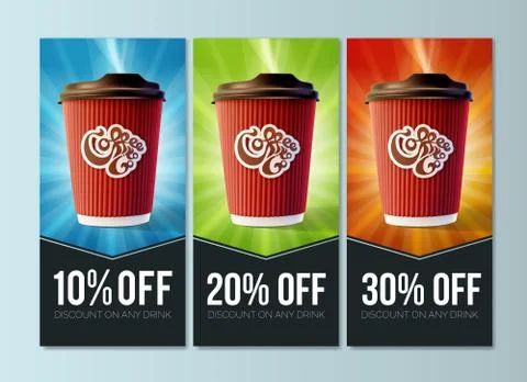 Coffee to Go Discount Concept. Vector EPS10 Stock Illustration