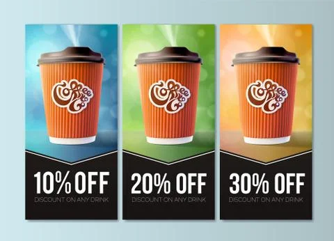 Coffee to Go Discount Concept. Vector EPS10 Stock Illustration