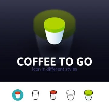 Coffee to Go icon in different style Illustrazione stock