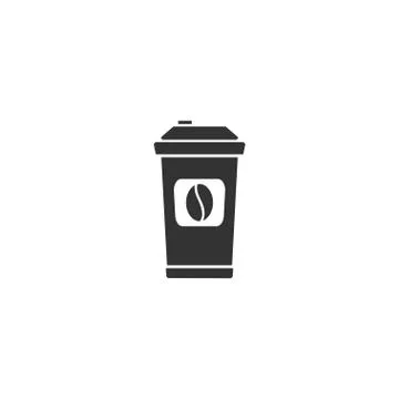 Coffee to go icon flat Stock Illustration