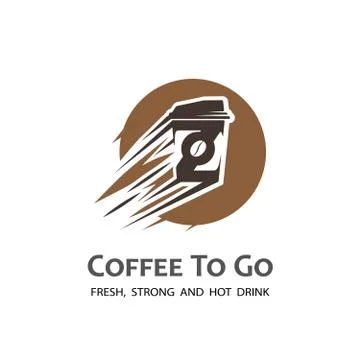 Coffee to go label Иллюстрация
