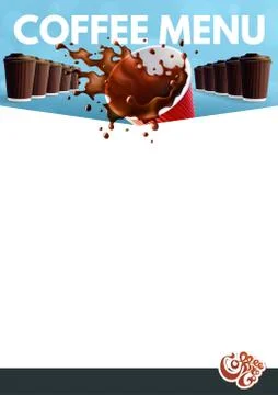 Coffee to Go Menu Poster A4 Stock Illustration