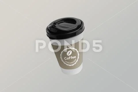 Coffee-to-go paper cup with customizable logo mockup and changeable cup and b Template PSD