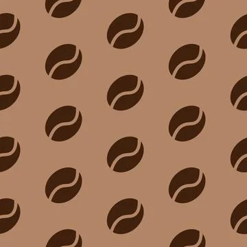 Coffee grain, seamless pattern, vector. Stock Illustration