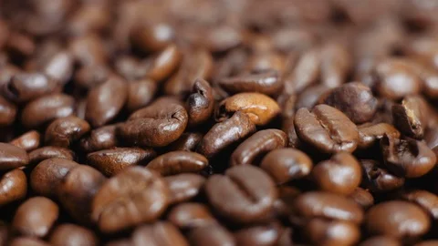 Coffee grains background, texture. Fresh roasted coffee beans for espresso. Stock Footage 112682432