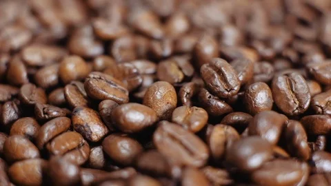 Coffee grains background, texture. Fresh roasted coffee beans for espresso. Stock Footage 112682497