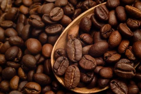 Coffee grains close-up Stock Photos
