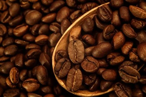 Coffee grains close-up Stock Photos