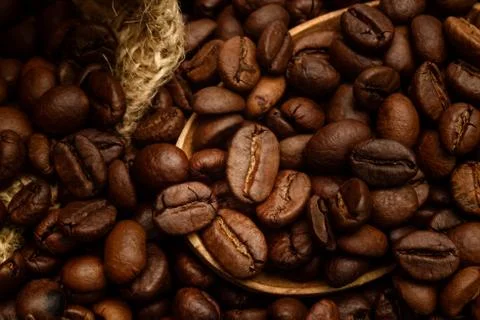 Coffee grains close-up Stock Photos