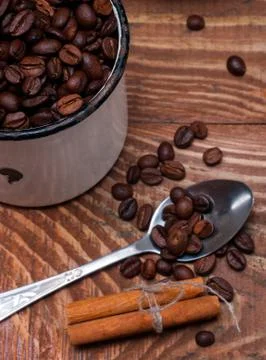 Coffee grains closeup Stock Photos